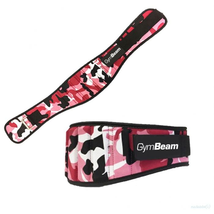 GymBeam Dámsky fitness opasok Pink Camo  L