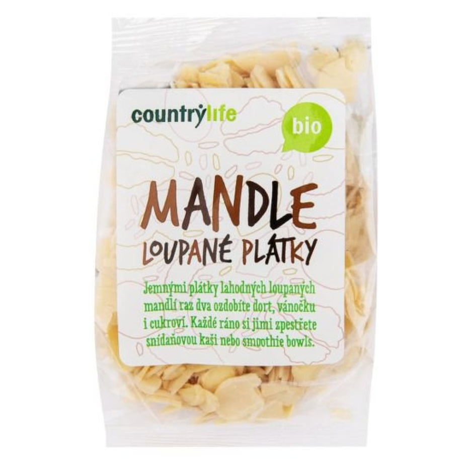 COUNTRY LIFE Mandle lúpané plátky BIO 100 g