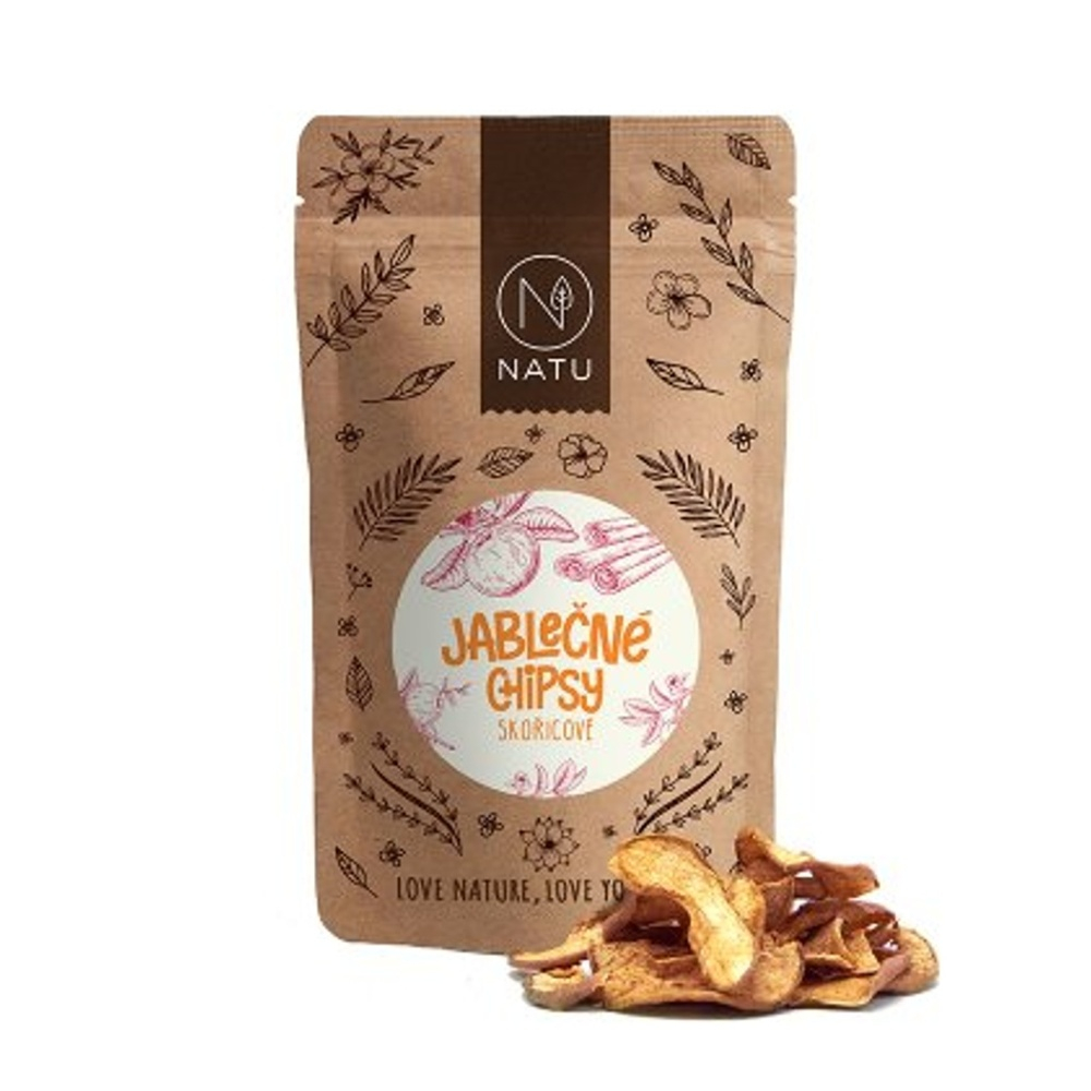 NATU Jablčné chipsy škoricové 45 g