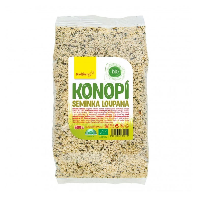 WOLFBERRY Konopné semienko lúpané BIO 500 g