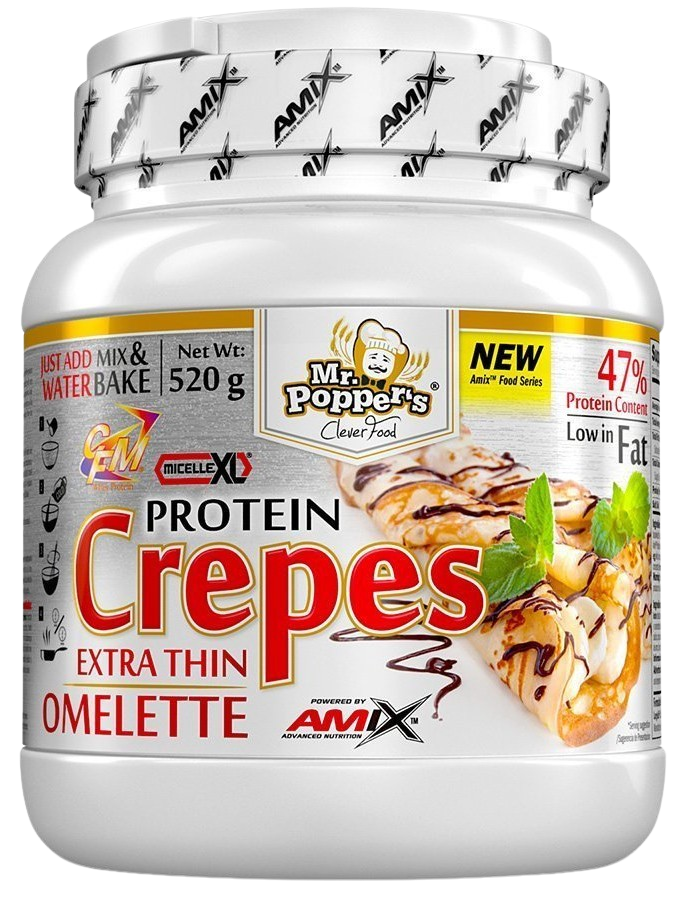 AMIX Mr. Popper's Protein Crepes, Vanilka 520 g